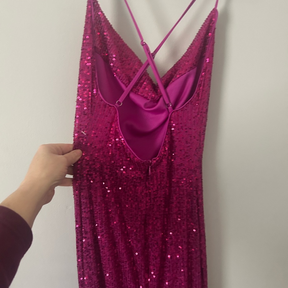 Cross strap beautiful sequin long prom dress
